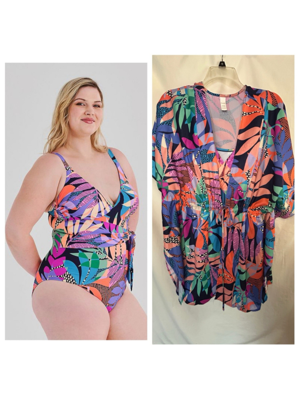 Freshwater Women’s One piece Swim Suit Matching Cover Up Plus 2XL 20/22 Beach